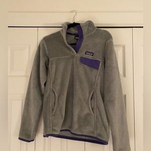 Patagonia Fleece Pullover with purple trim